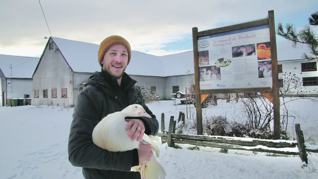 Heureux du retour à la production selon une nouvelle formule : Gabriel Beauchemin, copropriétaire de Canard du Village. Photo : Robert Gosselin